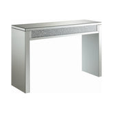 Coaster Gillian Rectangular Sofa Table Silver and Clear Mirror Model 722499